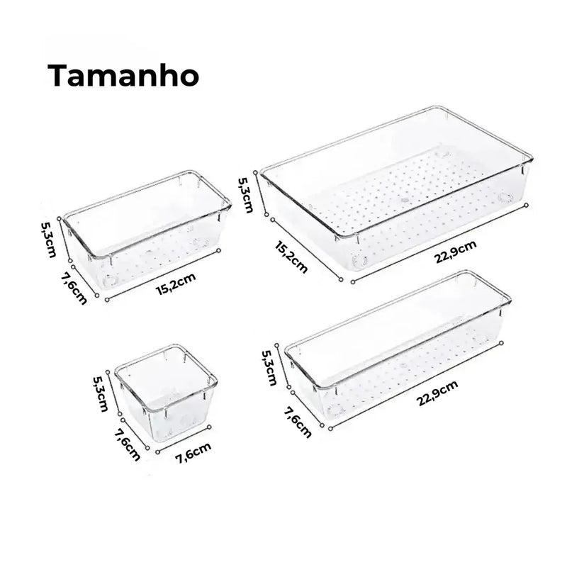 Kit organizador de cajones de acrílico 