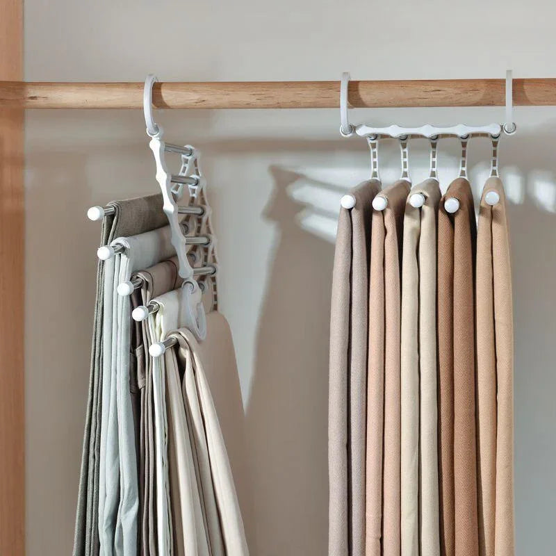 Percha organizadora multifuncional 6 en 1 para pantalones, toallas y ropa 