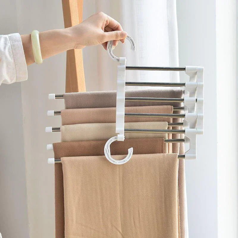 Percha organizadora multifuncional 6 en 1 para pantalones, toallas y ropa 