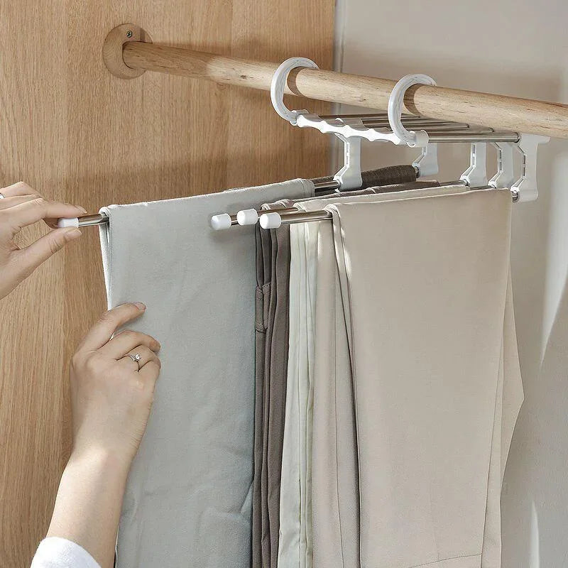 Percha organizadora multifuncional 6 en 1 para pantalones, toallas y ropa 