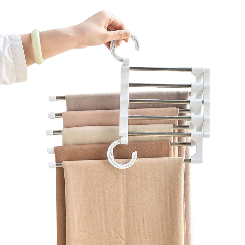 Percha organizadora multifuncional 6 en 1 para pantalones, toallas y ropa 