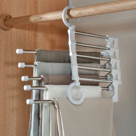 Percha organizadora multifuncional 6 en 1 para pantalones, toallas y ropa 