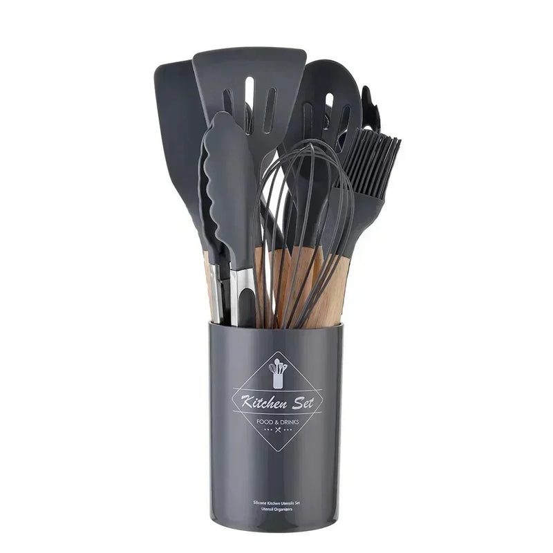 Juego de utensilios premium de 12 piezas resistentes a rayones 