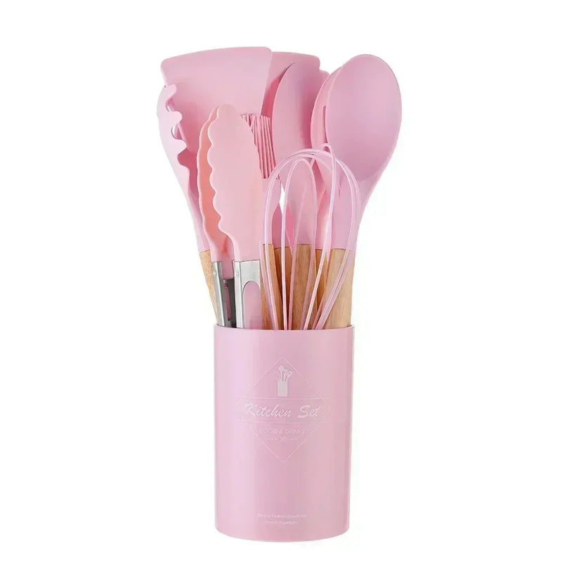 Juego de utensilios premium de 12 piezas resistentes a rayones 