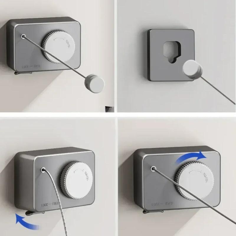 Tendedero retráctil invisible de pared en acero de primera calidad 